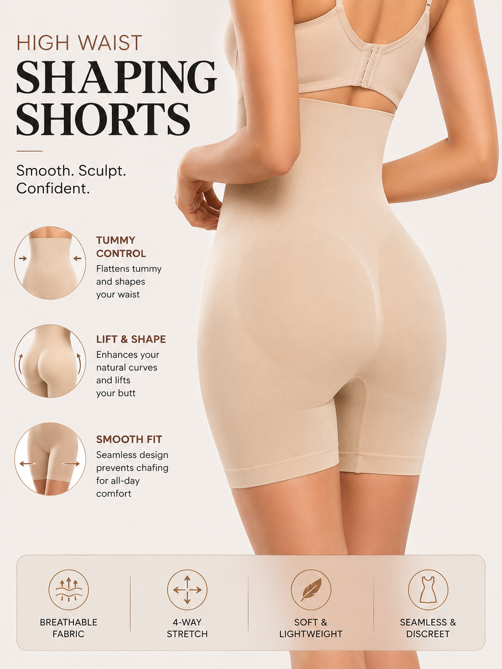 Pack of 2 Tummy Control & Thigh Slimming Body Shaper